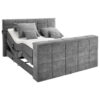 BOXSPRINGBED 180 cm x 200 cm, grijs textiel