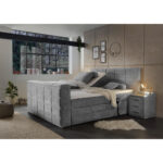 BOXSPRINGBED 180 cm x 200 cm, grijs textiel thumbnail 2