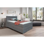 BEDBOXSPRING x, materiaal hout, textiel, grijs hout thumbnail 1