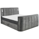BOXSPRINGBED 180 cm x 200 cm, textiel, materiaal hout grijs thumbnail 5