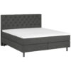 BOXSPRINGBED 160 cm x 200 cm, textiel antraciet