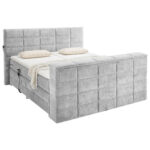 BOXSPRINGBED 180 cm x 200 cm, zilverkleurig textiel thumbnail 4