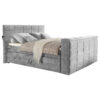 BOXSPRINGBED 180 cm x 200 cm, zilverkleurig textiel