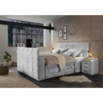 BOXSPRINGBED 180 cm x 200 cm, zilverkleurig textiel thumbnail 7