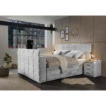 BOXSPRINGBED 180 cm x 200 cm, zilverkleurig textiel thumbnail 5
