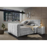 BOXSPRINGBED 180 cm x 200 cm, zilverkleurig textiel thumbnail 2