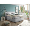 BOXSPRINGBED 180 cm x 200 cm, zilverkleurig textiel