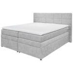 BOXSPRINGBED 180 cm x 200 cm, zilverkleurig textiel thumbnail 4
