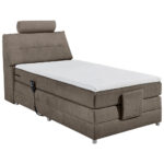 BOXSPRINGBED 120 cm x 200 cm, textiel, bruin houten materiaal thumbnail 1
