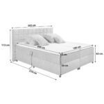 BOXSPRINGBED 180 cm x 200 cm, textiel, lichtgrijs houtmateriaal thumbnail 3