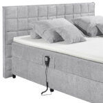 BOXSPRINGBED 180 cm x 200 cm, textiel, lichtgrijs houtmateriaal thumbnail 7
