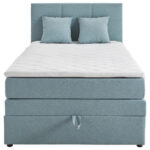 BOXSPRINGBED 90 cm x 200 cm, textiel lichtblauw thumbnail 6