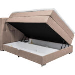 BOXSPRINGBED 140 cm x 200 cm, lichtbruin textiel thumbnail 2