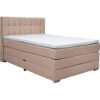 BOXSPRINGBED 140 cm x 200 cm, lichtbruin textiel