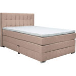 BOXSPRINGBED 140 cm x 200 cm, lichtbruin textiel thumbnail 1