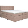 BOXSPRINGBED 160 cm x 200 cm, lichtbruin textiel