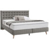 BOXSPRINGBED 180 cm x 200 cm, lichtgrijs textiel