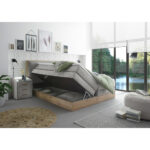 BOXSPRING BED 180 cm x 200 cm, hout, textiel, houtmateriaal lichtgrijs thumbnail 2
