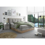 BOXSPRING BED 180 cm x 200 cm, hout, textiel, houtmateriaal lichtgrijs thumbnail 1