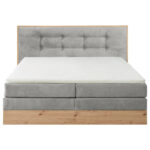 BOXSPRING BED 180 cm x 200 cm, hout, textiel, houtmateriaal lichtgrijs thumbnail 4