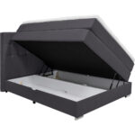BOXSPRINGBED 140 cm x 200 cm, donkergrijs textiel thumbnail 2