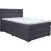 BOXSPRINGBED 140 cm x 200 cm, donkergrijs textiel