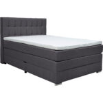 BOXSPRINGBED 140 cm x 200 cm, donkergrijs textiel thumbnail 1