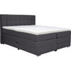 BOXSPRINGBED 160 cm x 200 cm, donkergrijs textiel