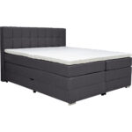 BOXSPRINGBED 160 cm x 200 cm, donkergrijs textiel thumbnail 1