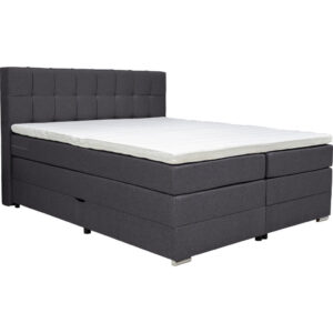 BOXSPRINGBED 180 cm x 200 cm, donkergrijs textiel