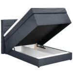 BOXSPRINGBED 100 cm x 200 cm, donkergrijs textiel thumbnail 5