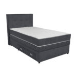 BOXSPRING BED 90 cm x 200 cm, hout, textiel, houtmateriaal donkergrijs thumbnail 4