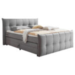 BOXSPRING BED 160 cm x 200 cm, textiel, materiaal hout donkergrijs thumbnail 5