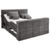 BOXSPRINGBED 180 cm x 200 cm, donkergrijs textiel