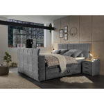 BOXSPRINGBED 180 cm x 200 cm, donkergrijs textiel thumbnail 5