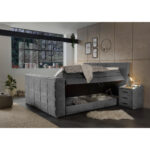 BOXSPRINGBED 180 cm x 200 cm, donkergrijs textiel thumbnail 6