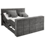 BOXSPRINGBED 180 cm x 200 cm, donkergrijs textiel thumbnail 1
