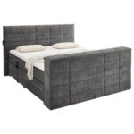 BOXSPRINGBED 180 cm x 200 cm, donkergrijs textiel thumbnail 3
