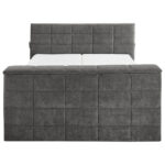 BOXSPRINGBED 180 cm x 200 cm, donkergrijs textiel thumbnail 5