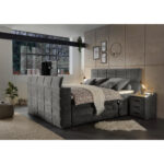 BOXSPRINGBED 180 cm x 200 cm, donkergrijs textiel thumbnail 6
