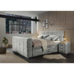 BOXSPRINGBED 180 cm x 200 cm, vuilbruin textiel thumbnail 2