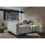 BOXSPRINGBED 180 cm x 200 cm, vuilbruin textiel thumbnail 2