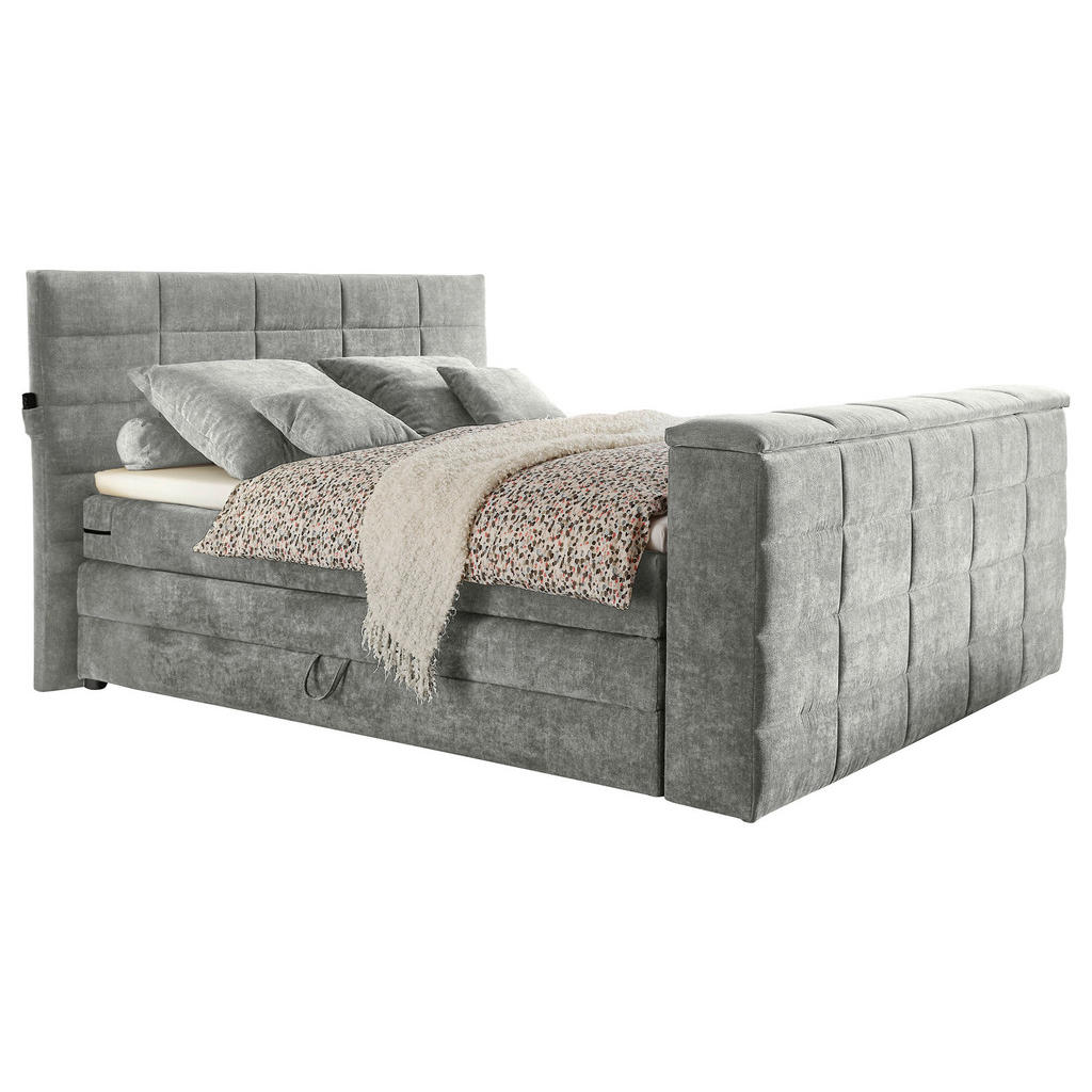 BOXSPRINGBED 180 cm x 200 cm, vuilbruin textiel