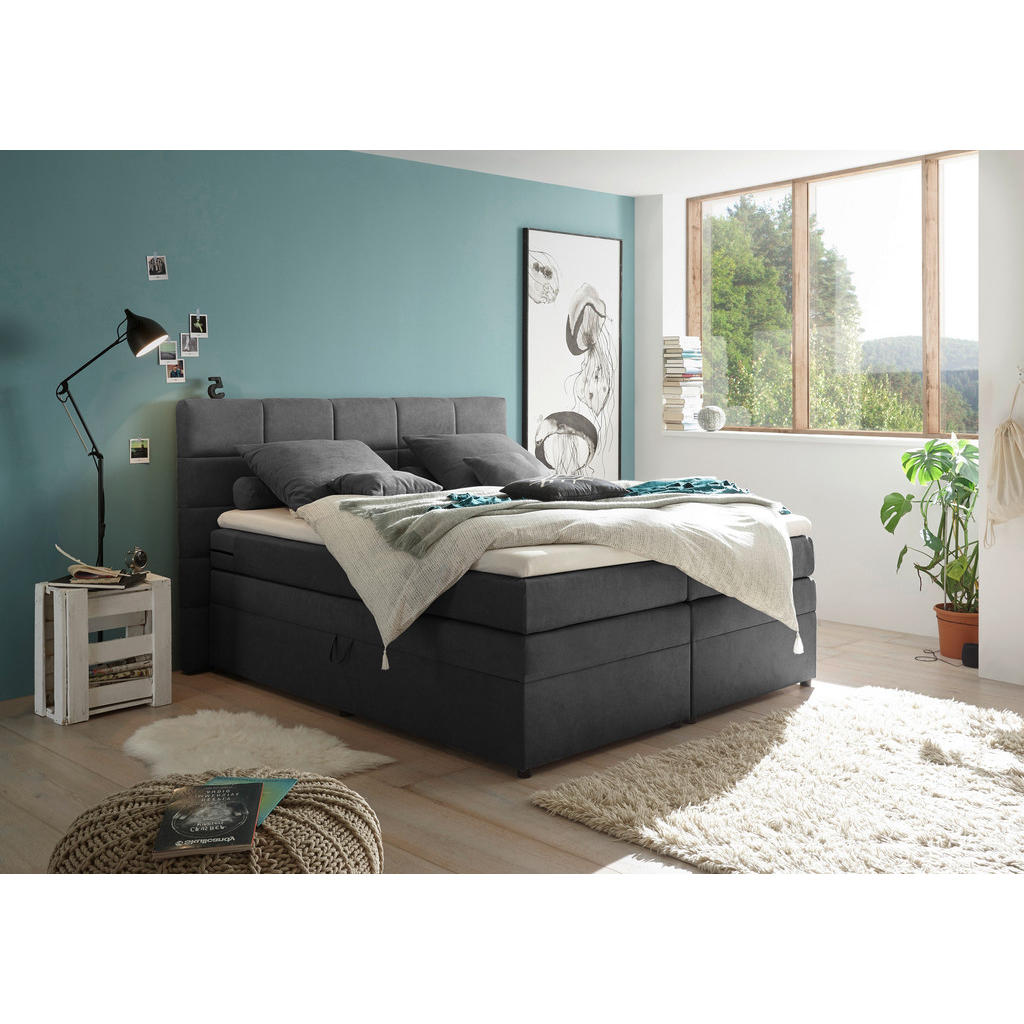 BOXSPRINGBED 180 cm x 200 cm, vuilbruin