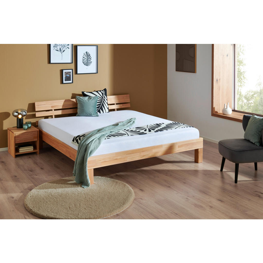 BED 180 cm x 220 cm, beukenhout (kernhout)