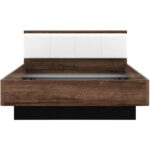 BED 140 cm x 200 cm, materiaal hout, metaal, kunststof zwart, wit, eikenkleur thumbnail 4