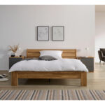 BED 180 cm x 200 cm, hout wilde eik thumbnail 1