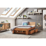 BED 140 cm x 200 cm, hout wilde eik thumbnail 2
