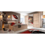 BED MET LADE 180 cm x 200 cm, wit, eikenkleur thumbnail 3
