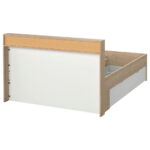 BED MET LADE 140 cm x 200 cm, wit, eikenkleur thumbnail 4
